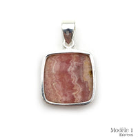 Pendentif en Rhodochrosite cerclé en Argent Massif