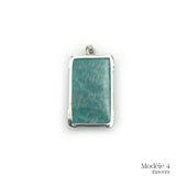 Pendentif en Amazonite cerclé en Argent Massif