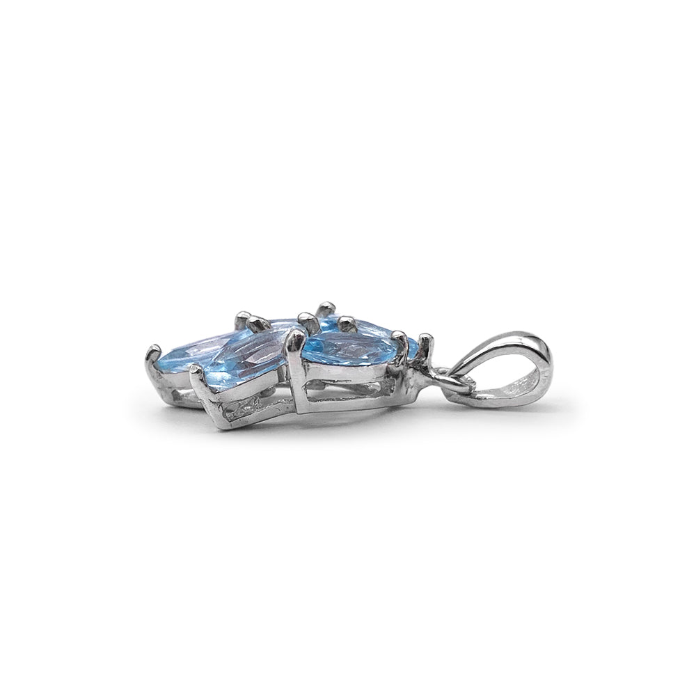 Pendentif en Argent Rhodié et Pierre Naturelle - Modèle Célestina