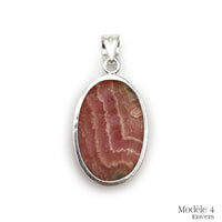 Pendentif en Rhodochrosite cerclé en Argent Massif