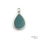 Pendentif en Amazonite cerclé en Argent Massif