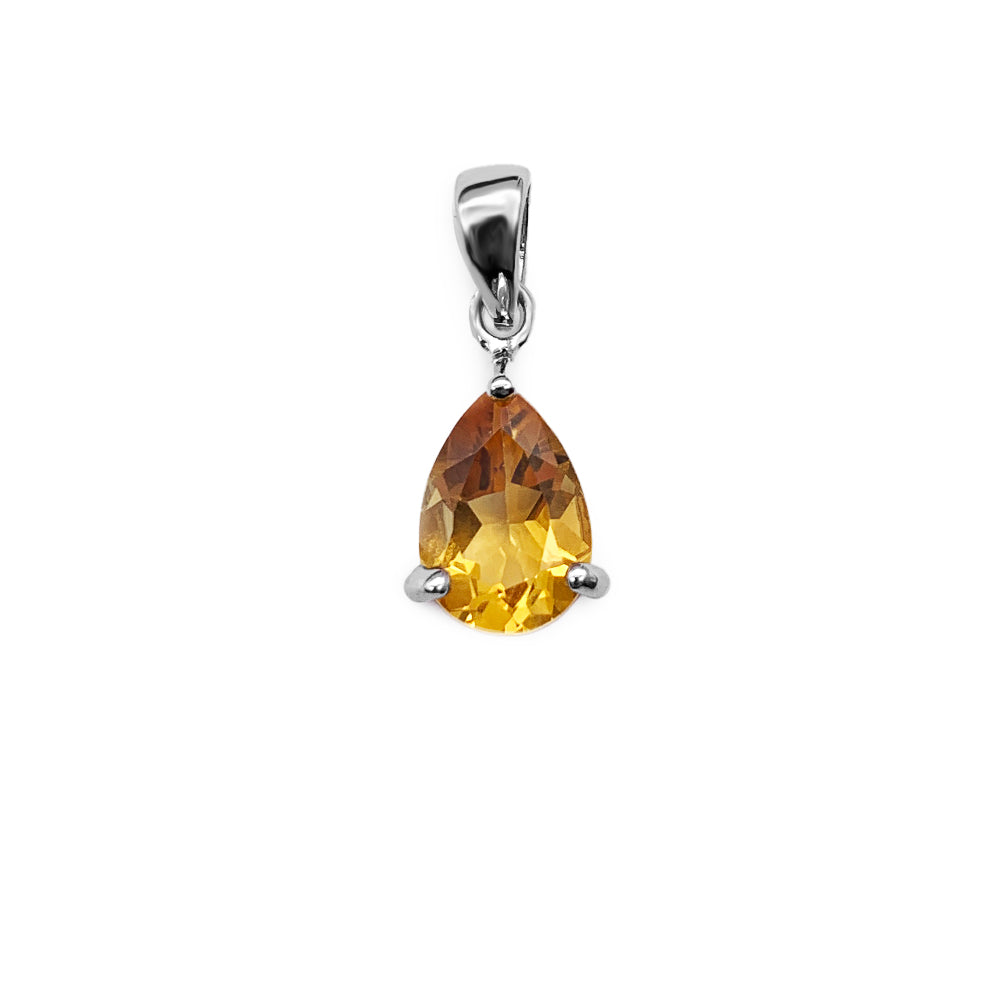 Pendentif en Argent Rhodié et Pierre Naturelle - Modèle Lluvia