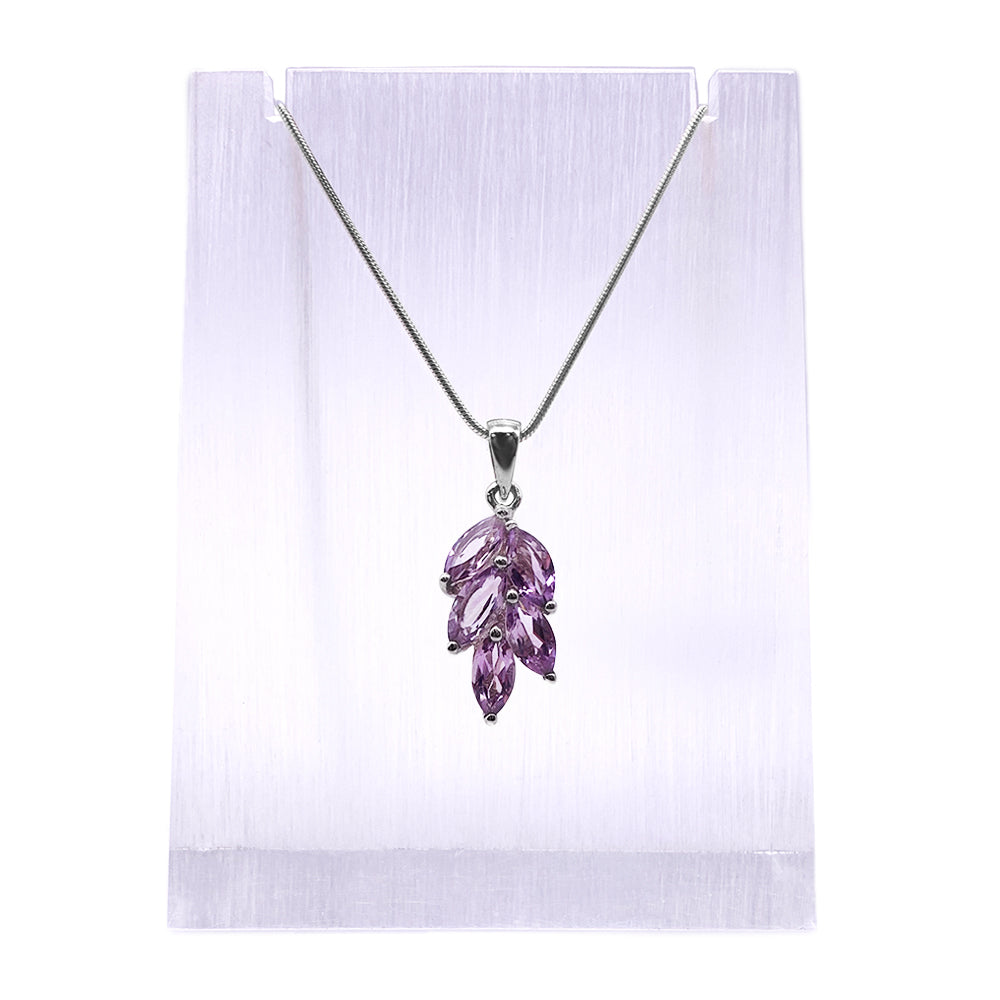 Pendentif en Argent Rhodié et Pierre Naturelle - Modèle Célestina