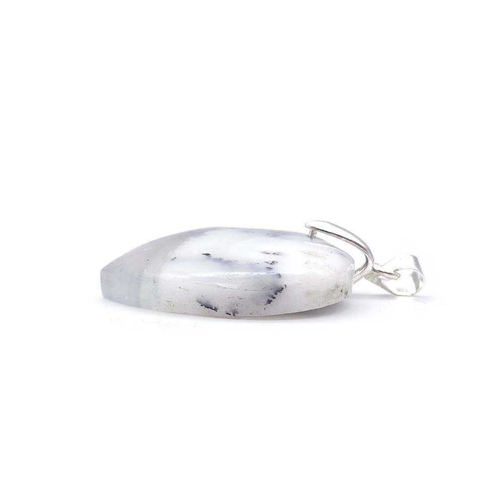 Pendentif Coeur en Agate Dendritique