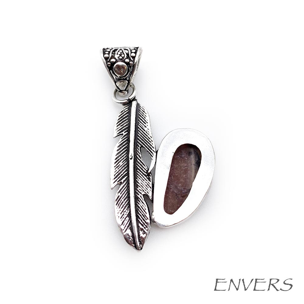 Pendentif Pierre Naturelle - Plume