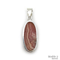 Pendentif en Rhodochrosite cerclé en Argent Massif