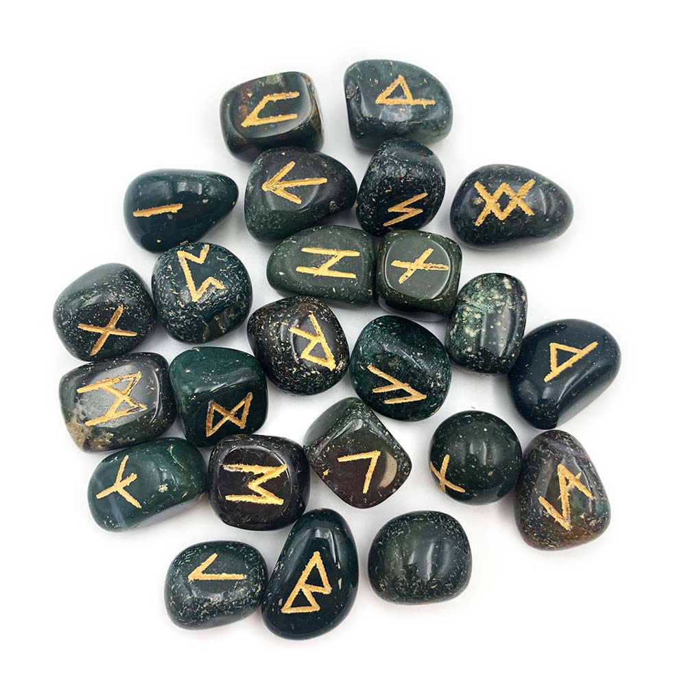 Set de Runes en Jaspe Héliotrope