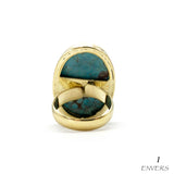 Bague Laiton Réglable en Turquoise