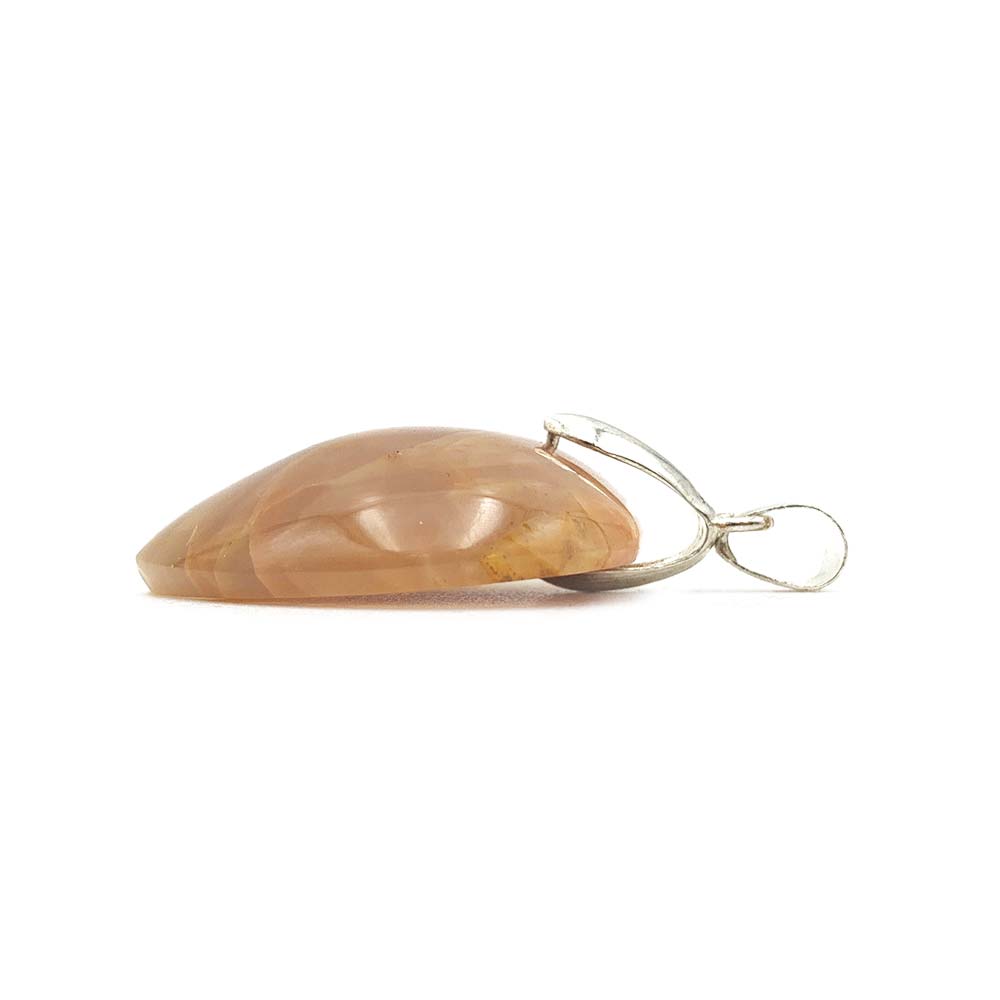 Pendentif Coeur Pierre de Lune Orange
