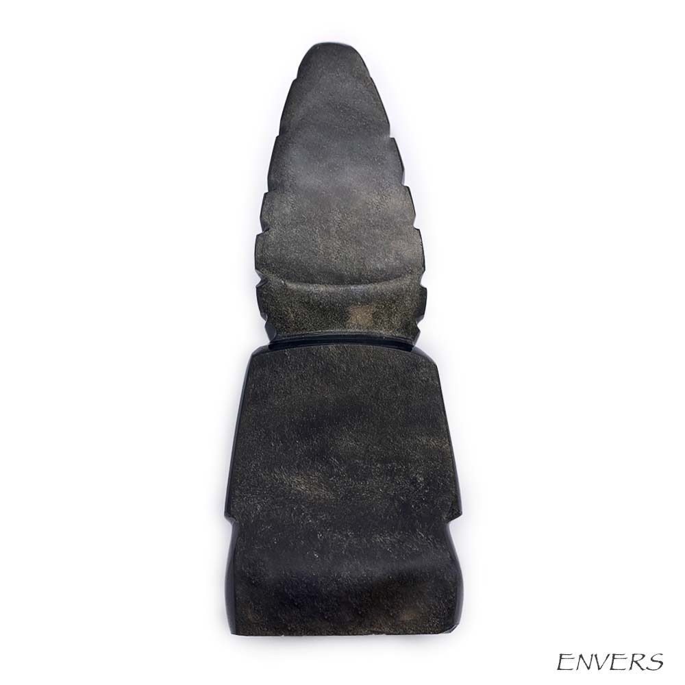 Sculpture Totem Aztèque - Obsidienne Dorée - 14 cm