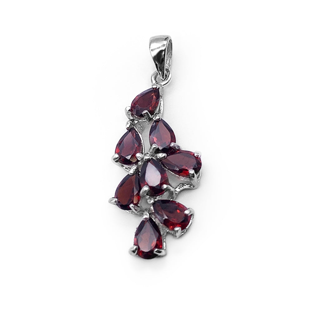 Pendentif en Argent Rhodié et Pierre Naturelle - Modèle Célestia