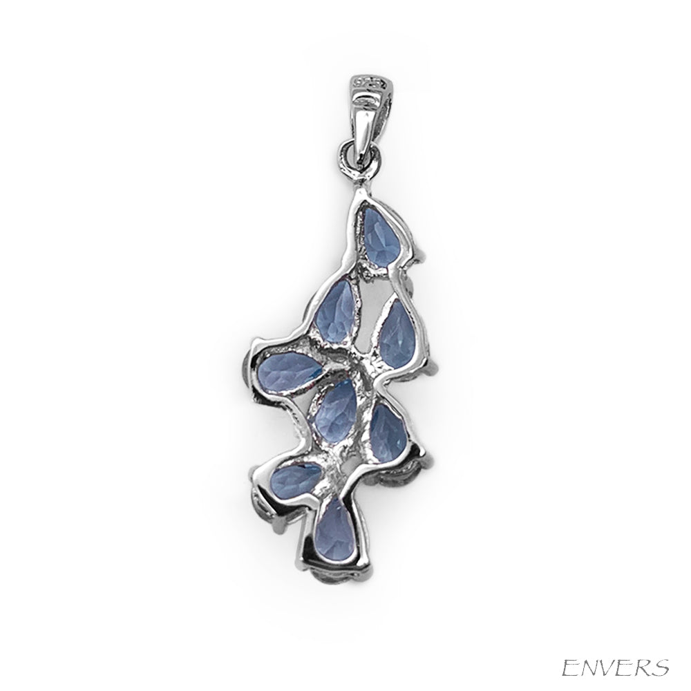 Pendentif en Argent Rhodié et Pierre Naturelle - Modèle Célestia