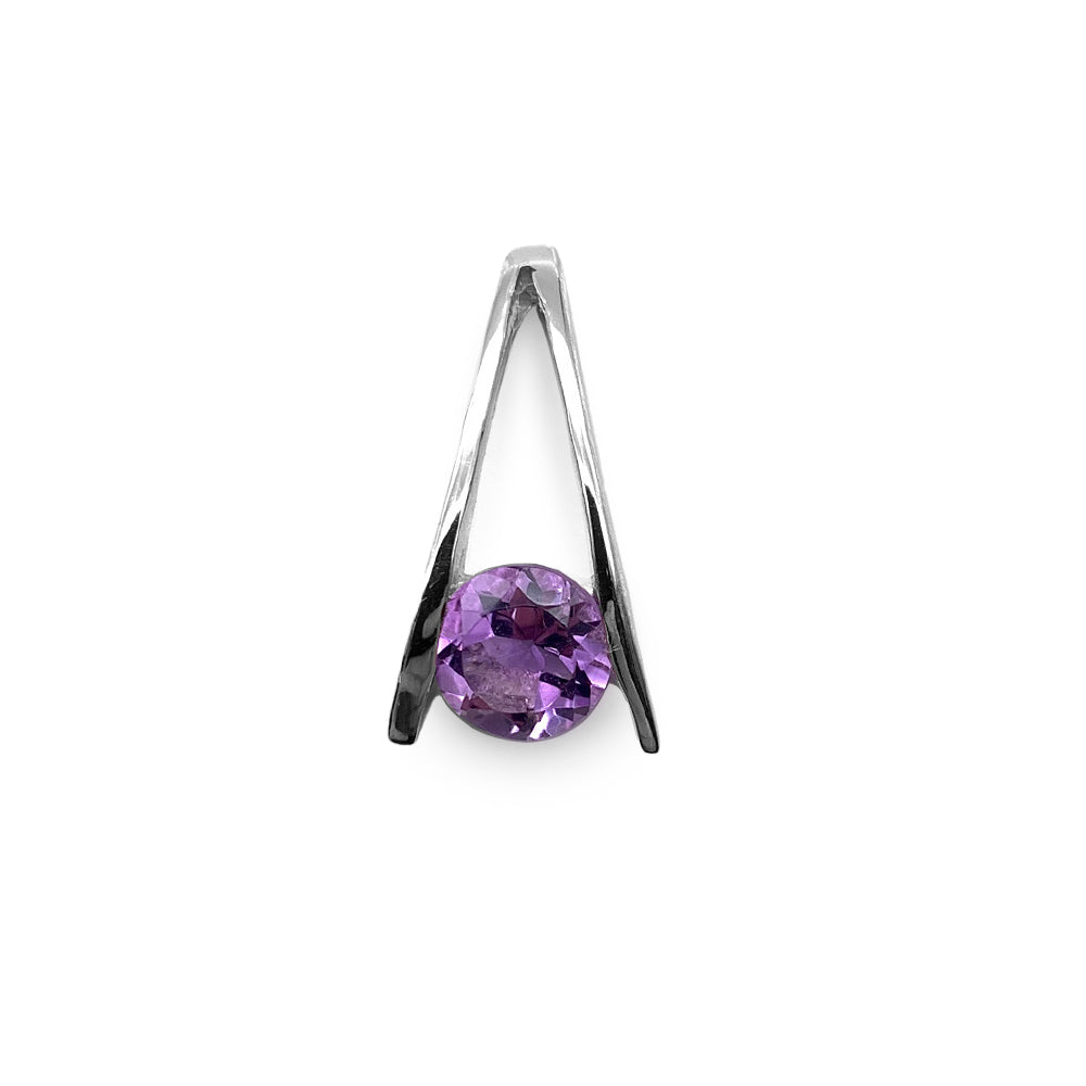 Pendentif en Argent Rhodié et Pierre Naturelle - Modèle Lumina