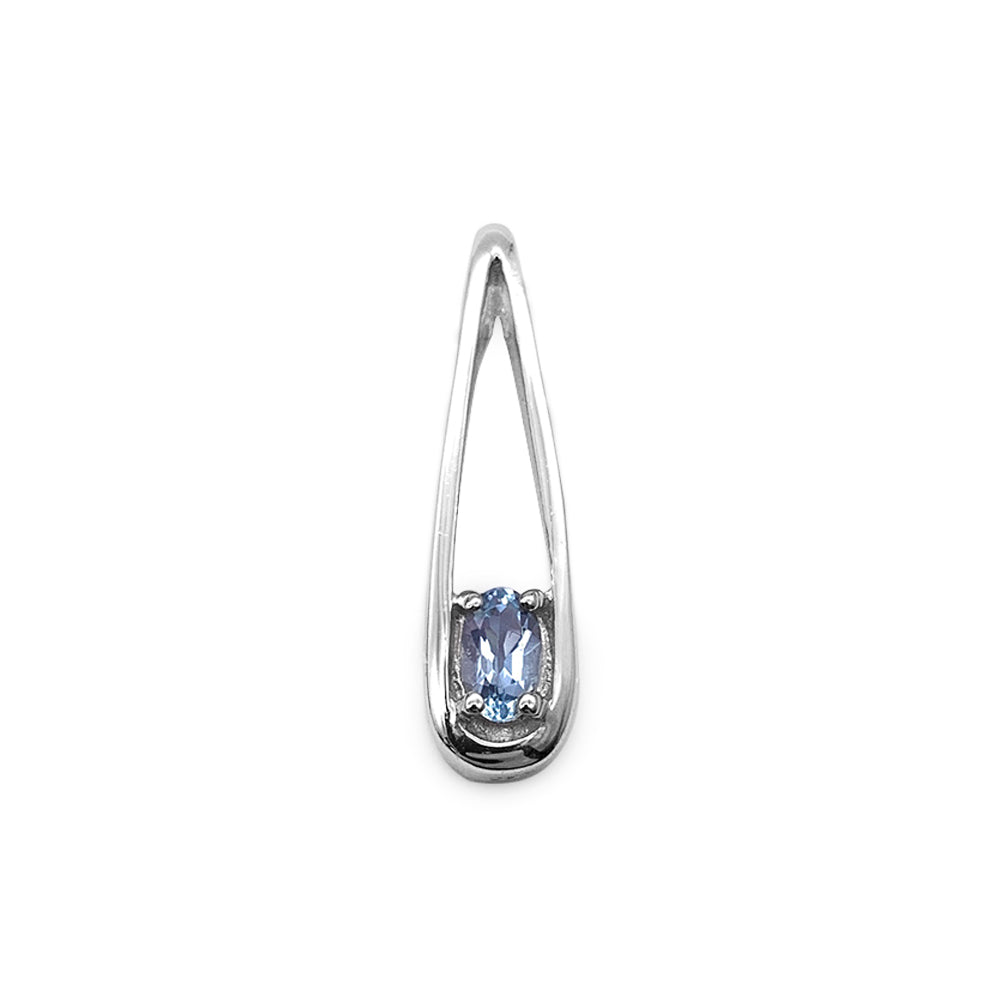 Pendentif en Argent Rhodié et Pierre Naturelle - Modèle Phinéa