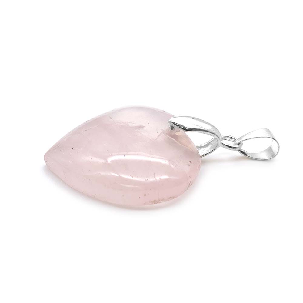 Pendentif Coeur en Quartz Rose