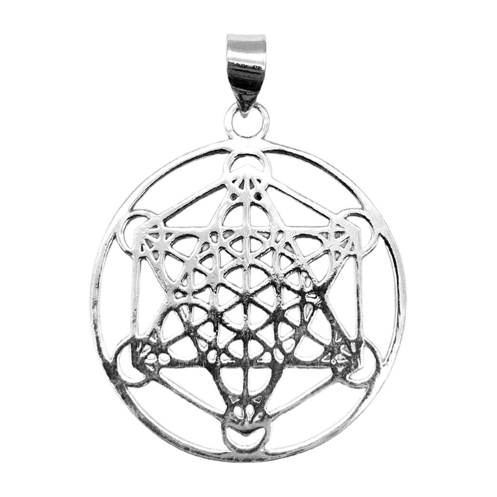 Pendentif Cube de Métatron en Argent