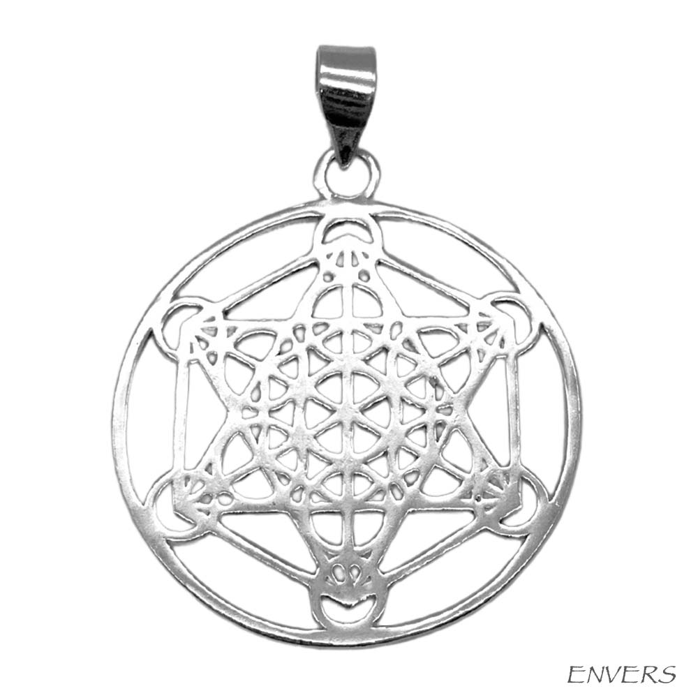 Pendentif Cube de Métatron en Argent