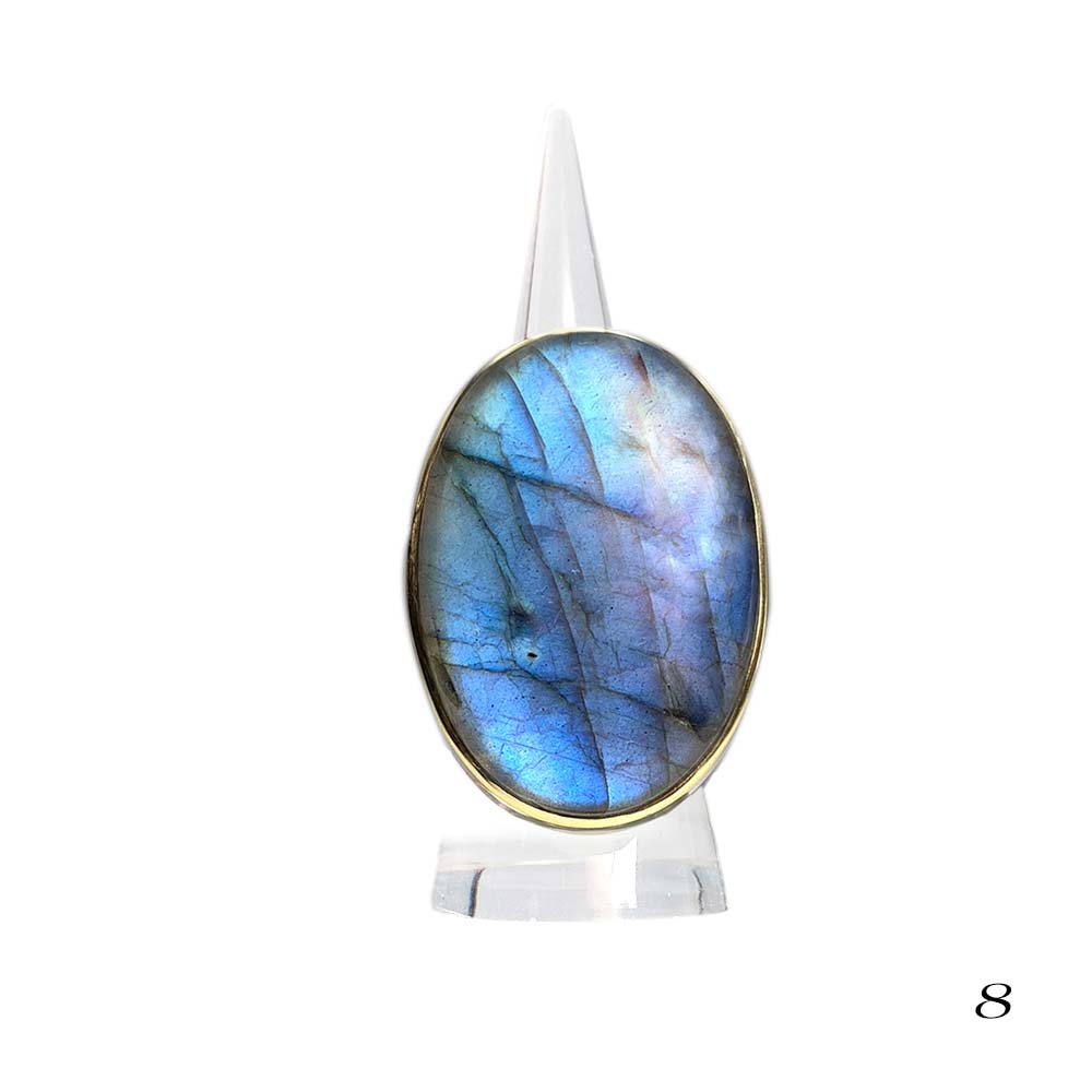 Bague Laiton Réglable en Labradorite