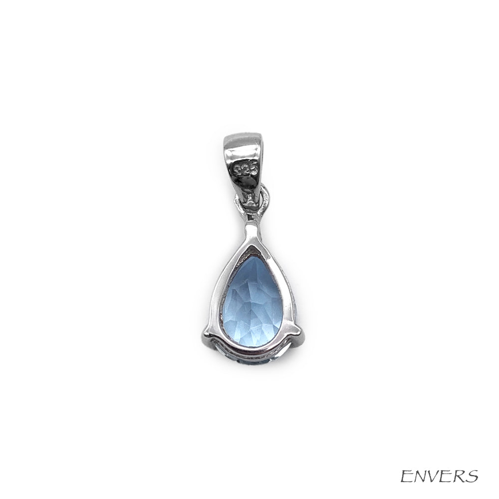 Pendentif en Argent Rhodié et Pierre Naturelle - Modèle Lluvia