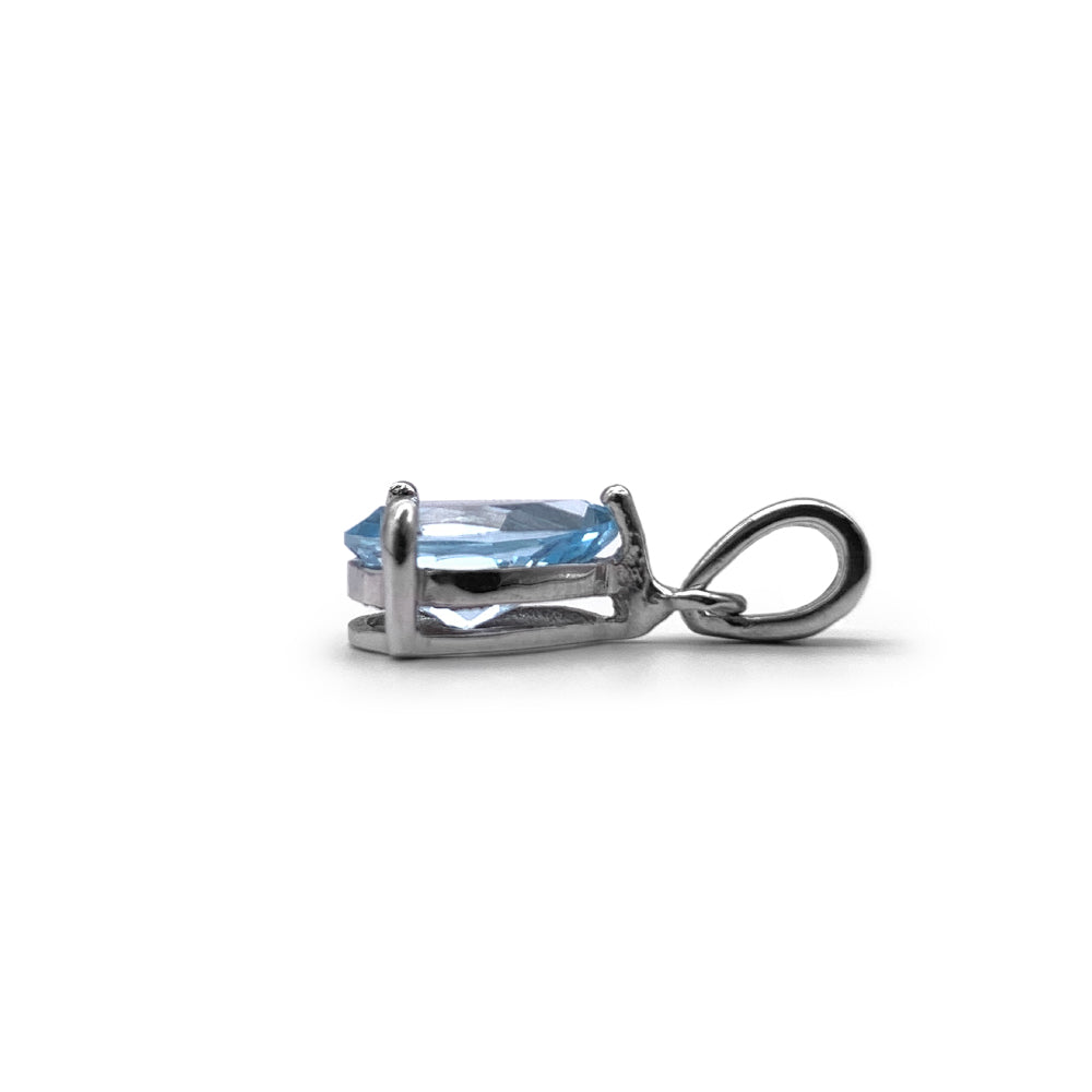 Pendentif en Argent Rhodié et Pierre Naturelle - Modèle Lluvia