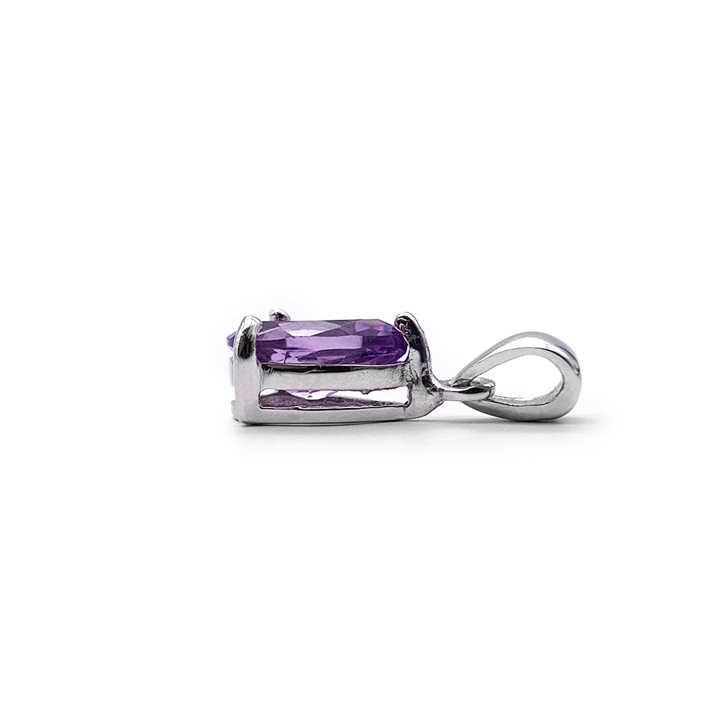 Pendentif en Argent Rhodié et Pierre Naturelle - Modèle Lluvia
