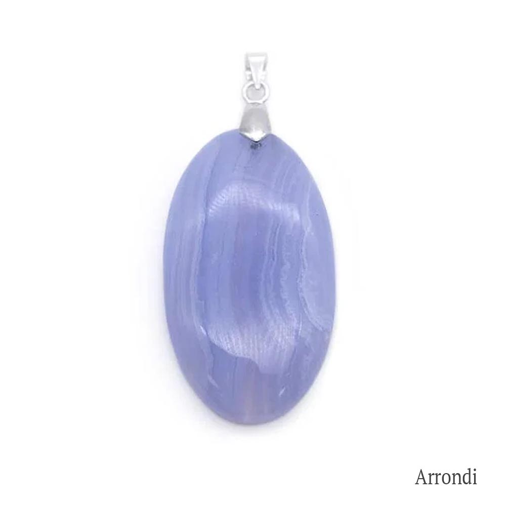 Pendentif Calcédoine Bleue