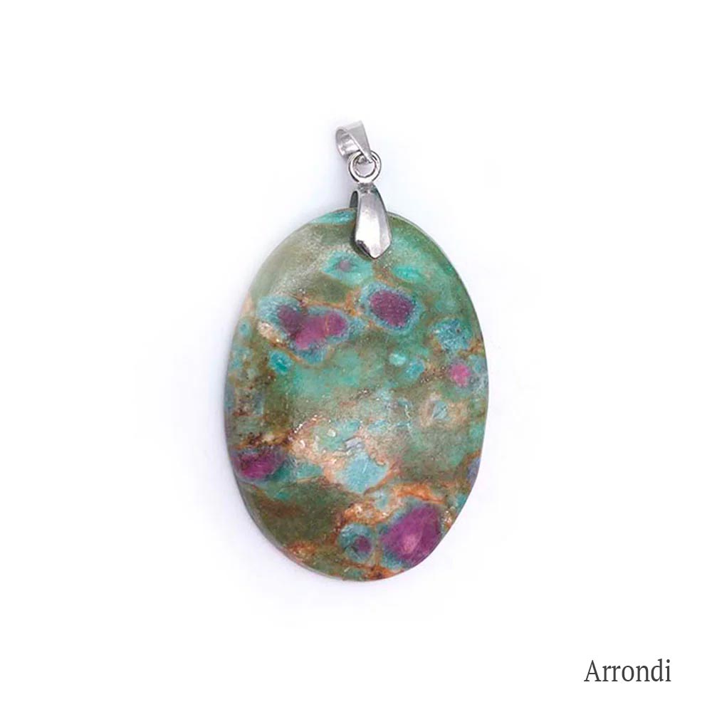 Pendentif Rubis sur Fuschite ou Cyanite
