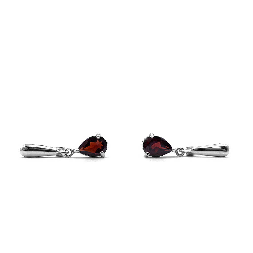 Boucles d'oreilles en Argent Rhodié et Pierre Naturelle - Modèle Lluvia