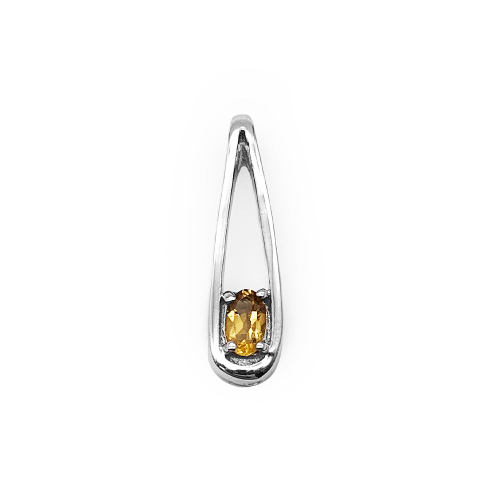 Pendentif en Argent Rhodié et Pierre Naturelle - Modèle Phinéa