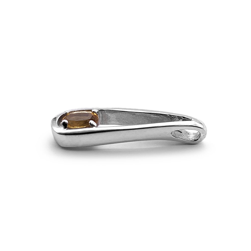 Pendentif en Argent Rhodié et Pierre Naturelle - Modèle Phinéa