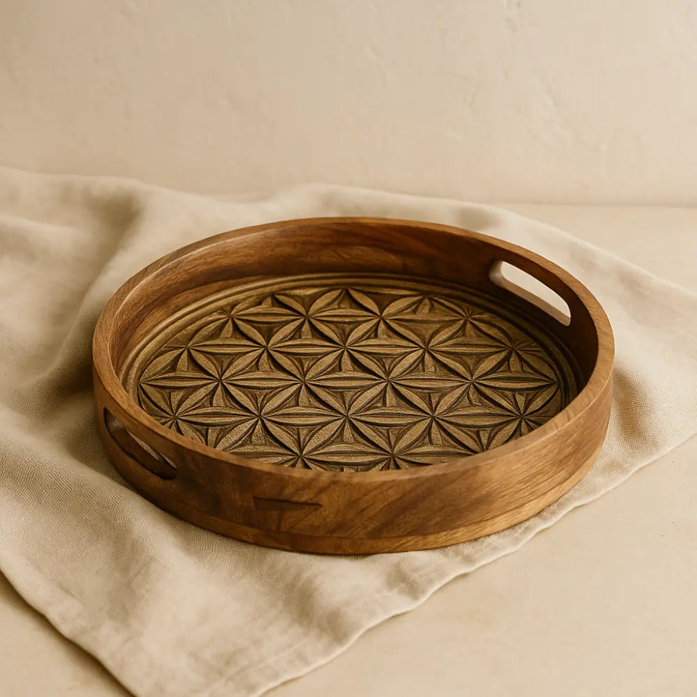 Plateau Fleur de Vie en Bois