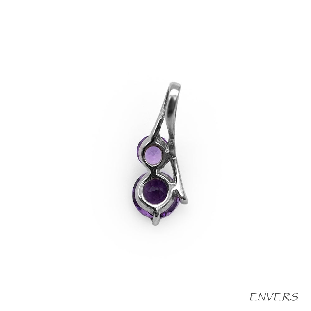 Pendentif en Argent Rhodié et Pierre Naturelle - Modèle Linéa