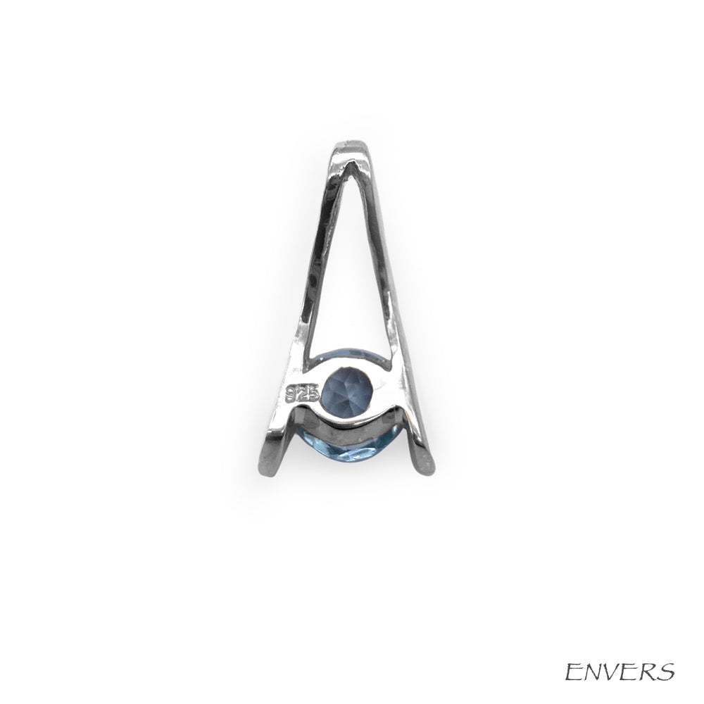 Pendentif en Argent Rhodié et Pierre Naturelle - Modèle Lumina