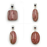 Pendentif en Rhodochrosite cerclé en Argent Massif