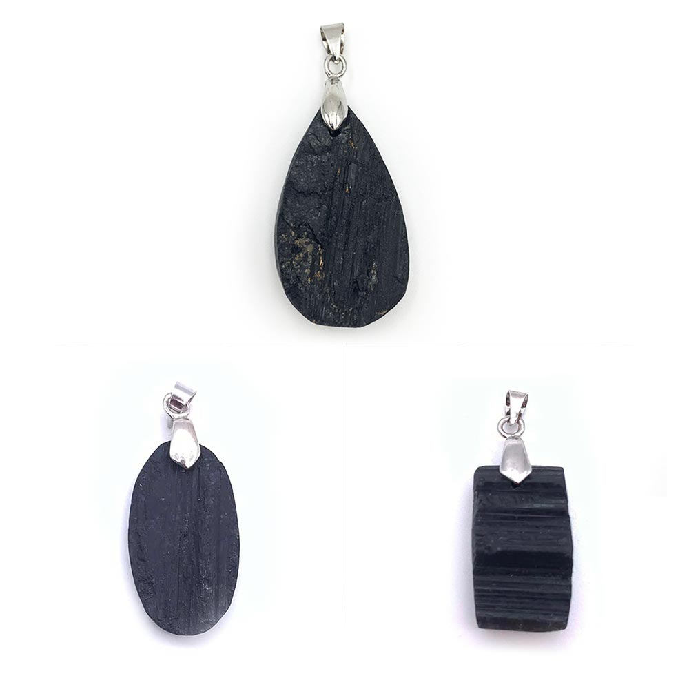 Pendentif Tourmaline Noire Brute Taillée