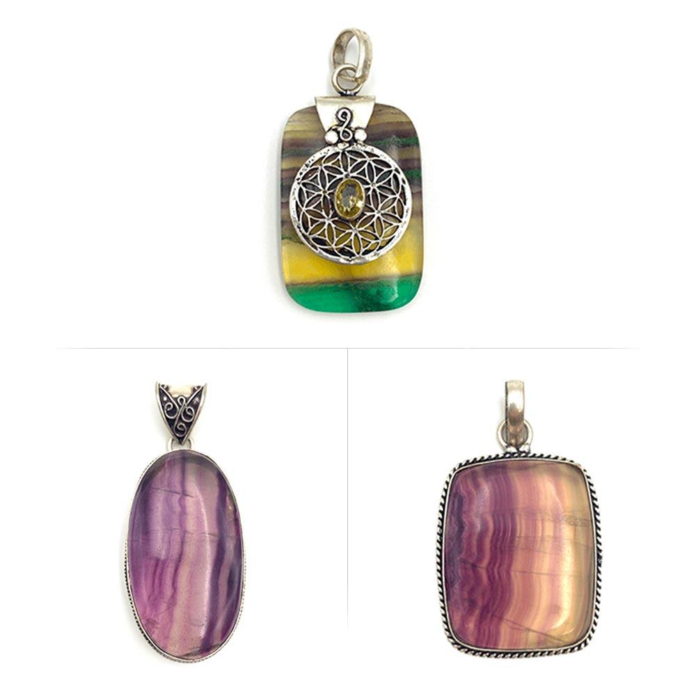Pendentifs fluorite – Clarté mentale et concentration