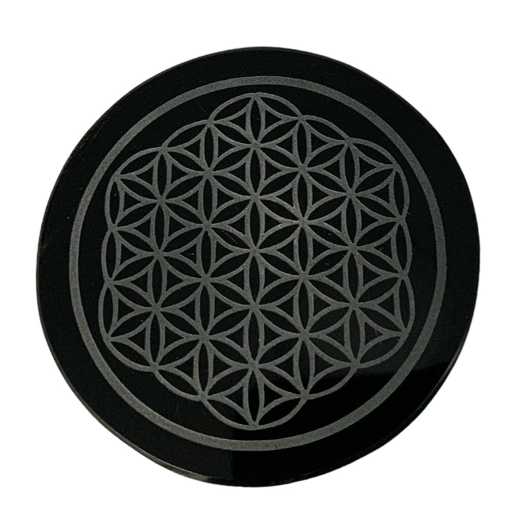 Support Fleur de vie en Obsidienne Noire - 7 cm / 15 cm / 20 cm
