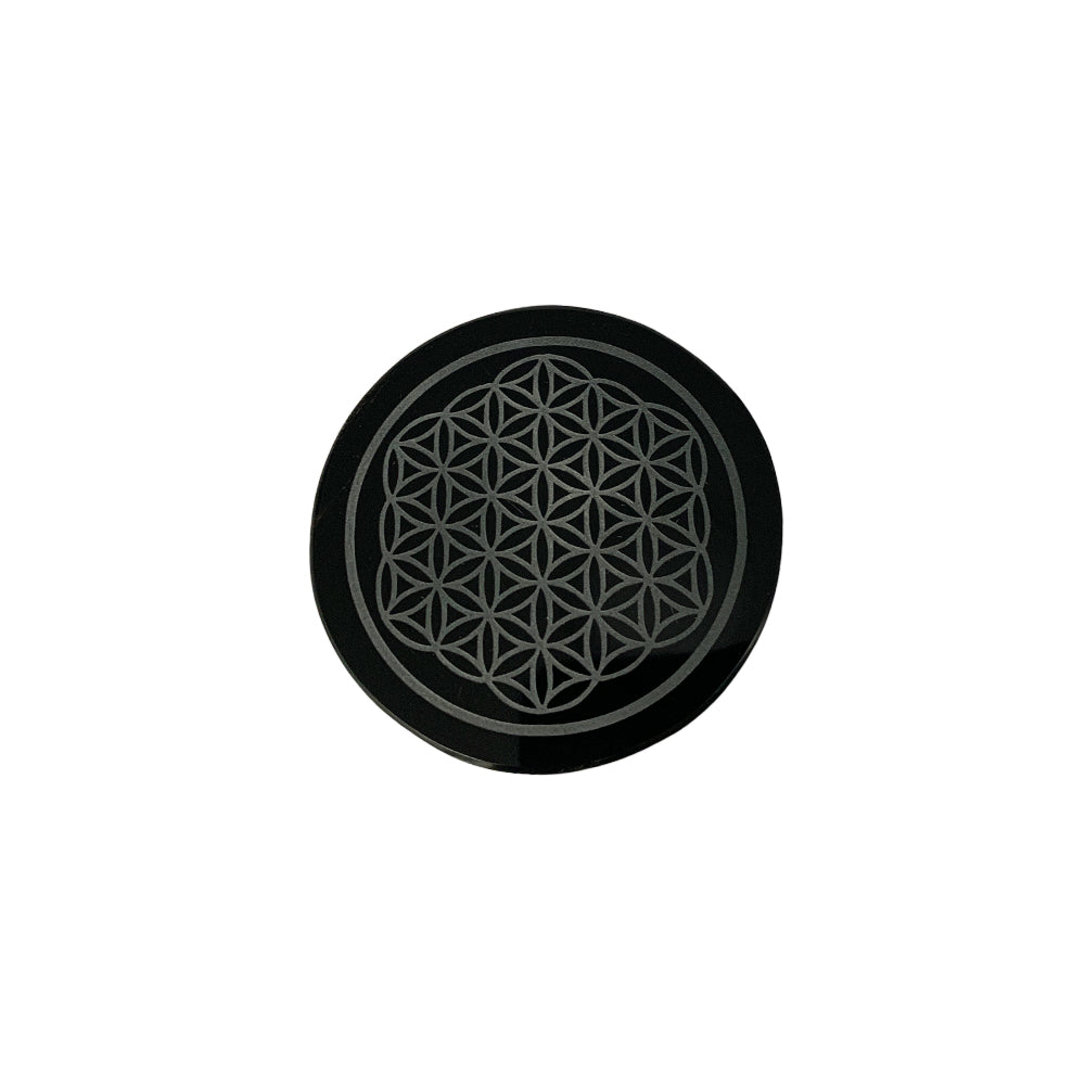 Support Fleur de vie en Obsidienne Noire - 7 cm / 15 cm / 20 cm