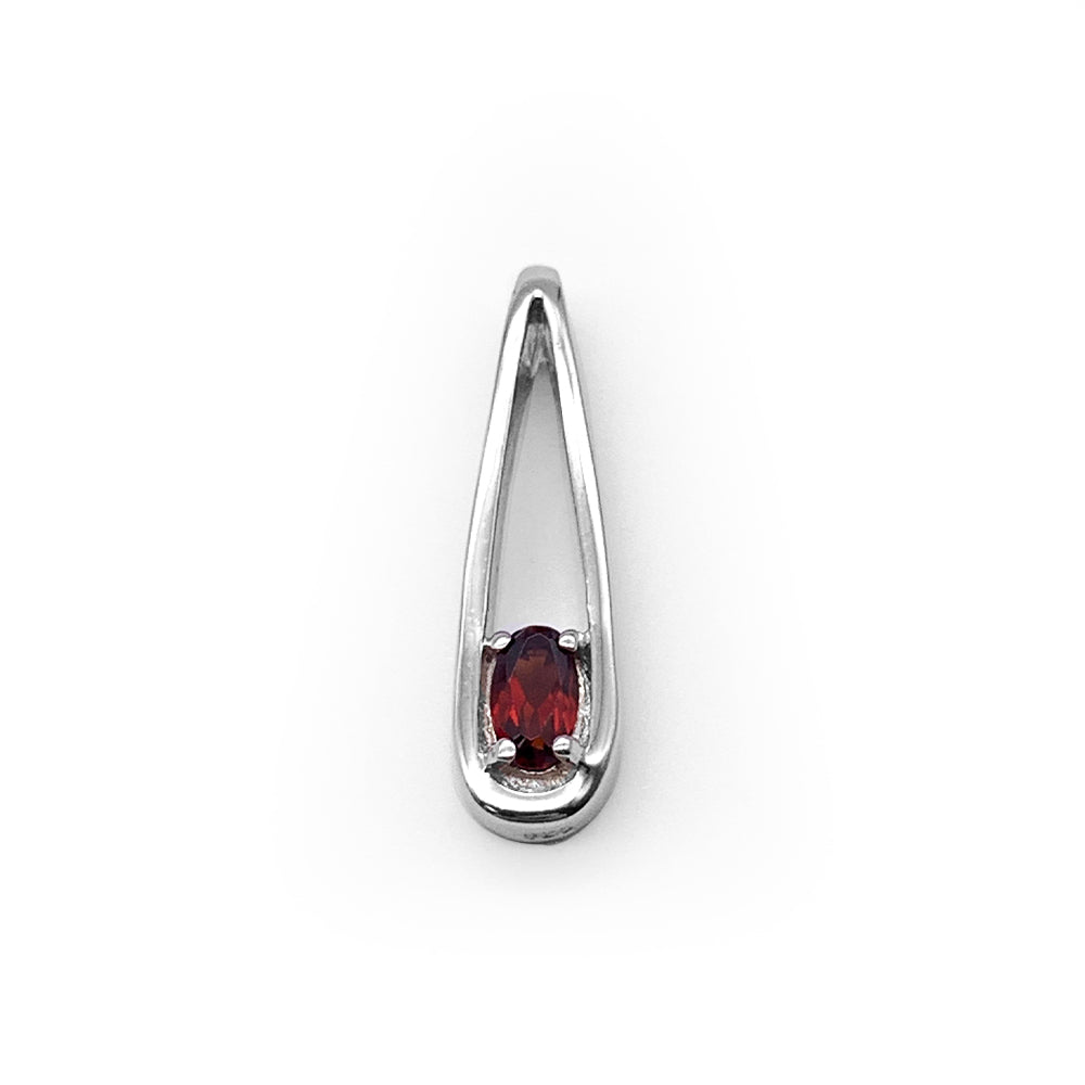 Pendentif en Argent Rhodié et Pierre Naturelle - Modèle Phinéa