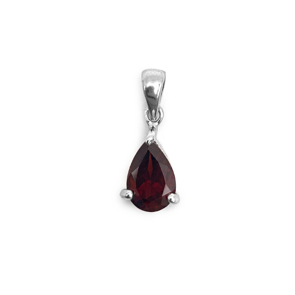 Pendentif en Argent Rhodié et Pierre Naturelle - Modèle Lluvia