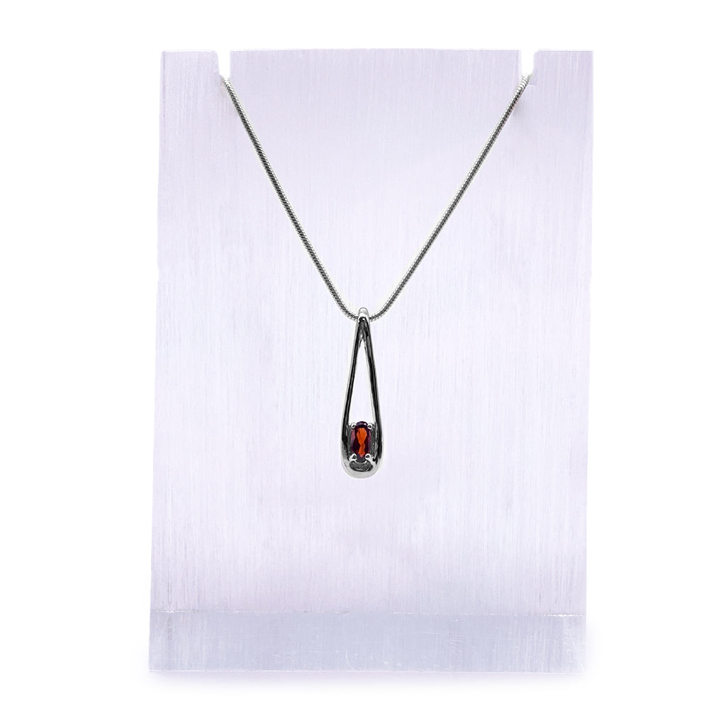 Pendentif en Argent Rhodié et Pierre Naturelle - Modèle Phinéa