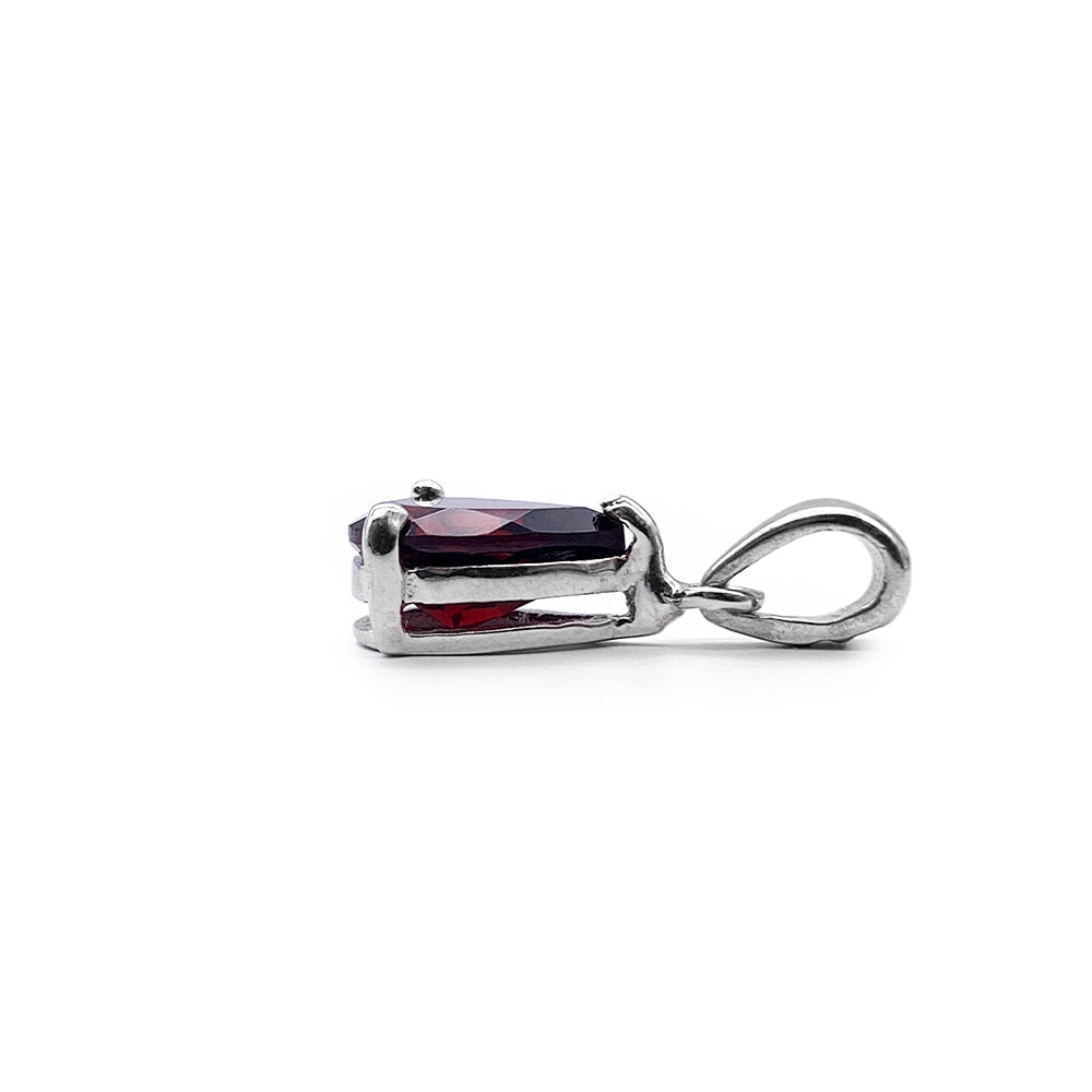 Pendentif en Argent Rhodié et Pierre Naturelle - Modèle Lluvia