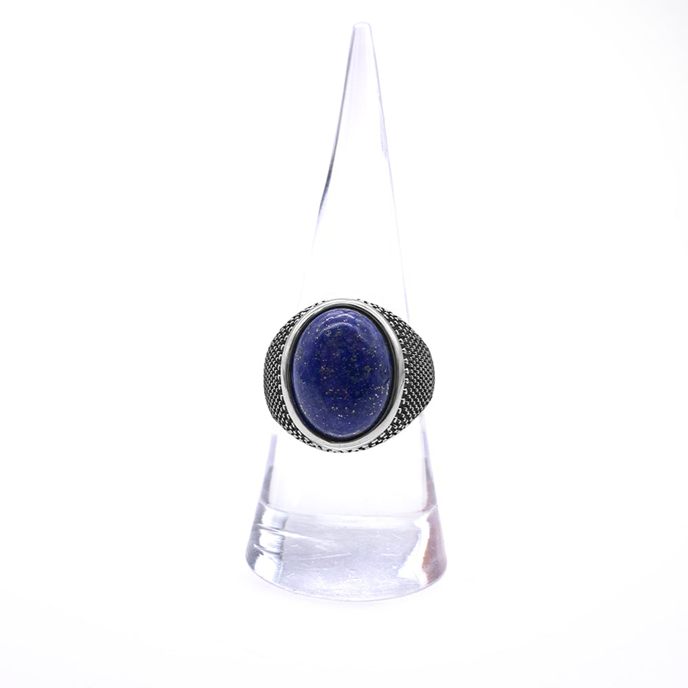 Bague Homme en Acier inoxydable et Pierre Naturelle - Modèle Chevalière "Knight"