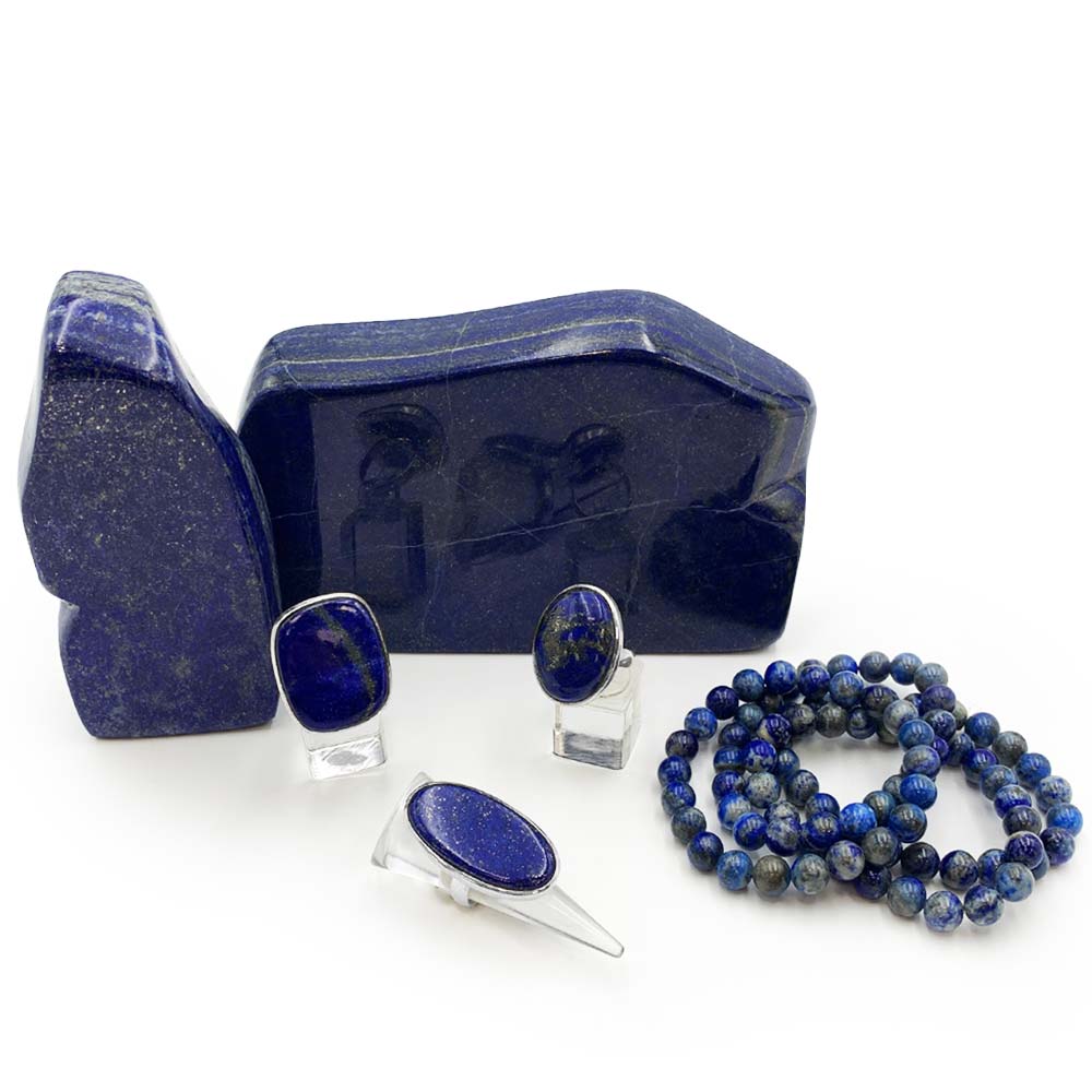 Bague Argent Massif Réglable en Lapis-Lazuli