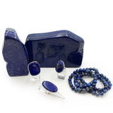 Bague Argent Massif Réglable en Lapis Lazuli