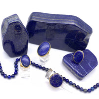 Bague Laiton Réglable en Lapis Lazuli