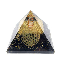 Pyramide Orgonite Tourmaline Noire - Fleur de Vie