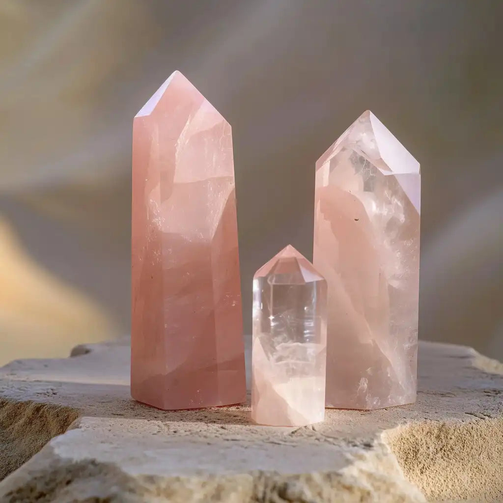 Obélisque en Quartz Rose
