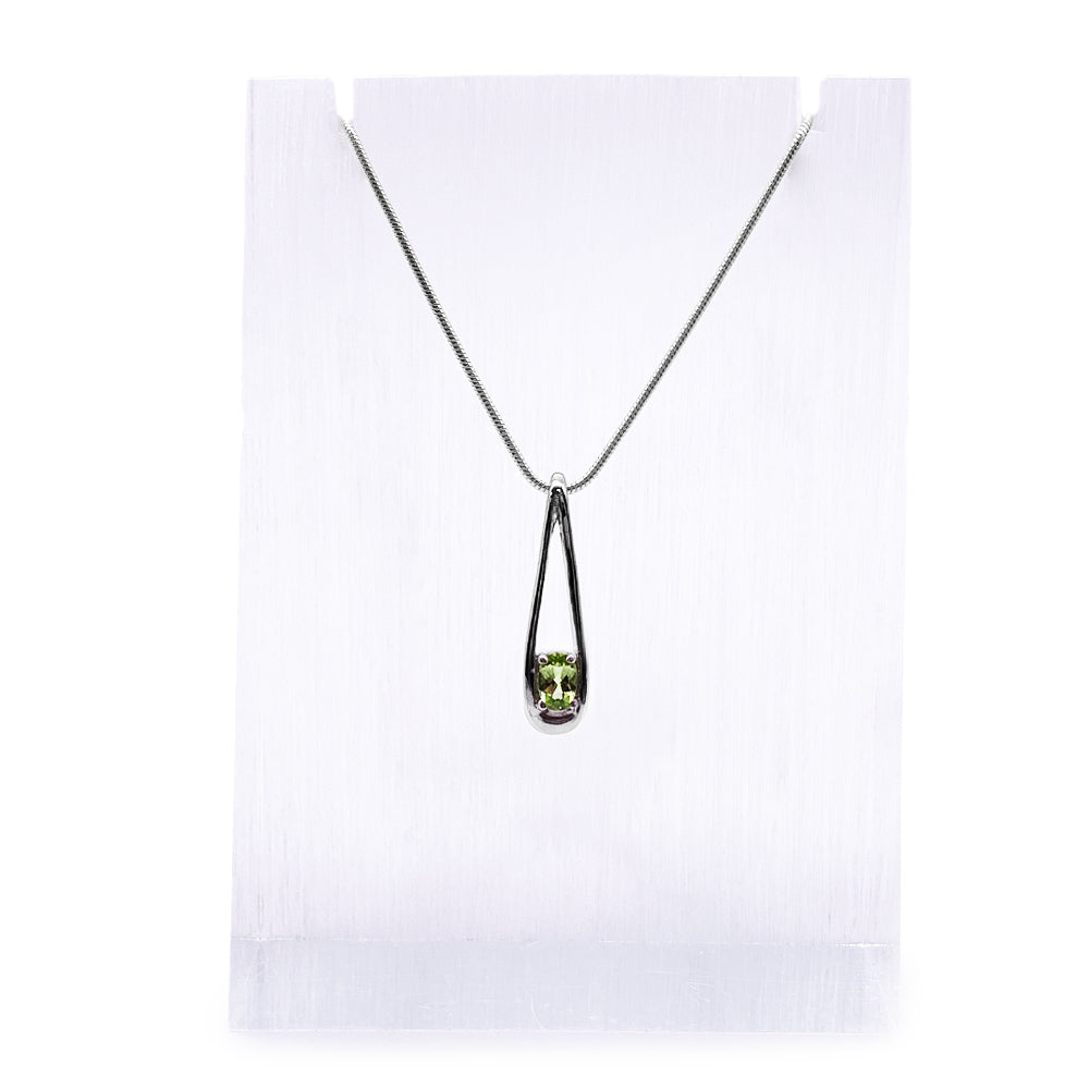 Pendentif en Argent Rhodié et Pierre Naturelle - Modèle Phinéa