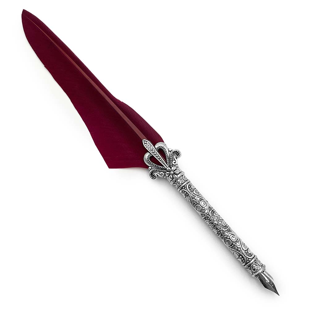 Set de calligraphie - Plume d'Oie Rouge, Porte-Plume et Cachet